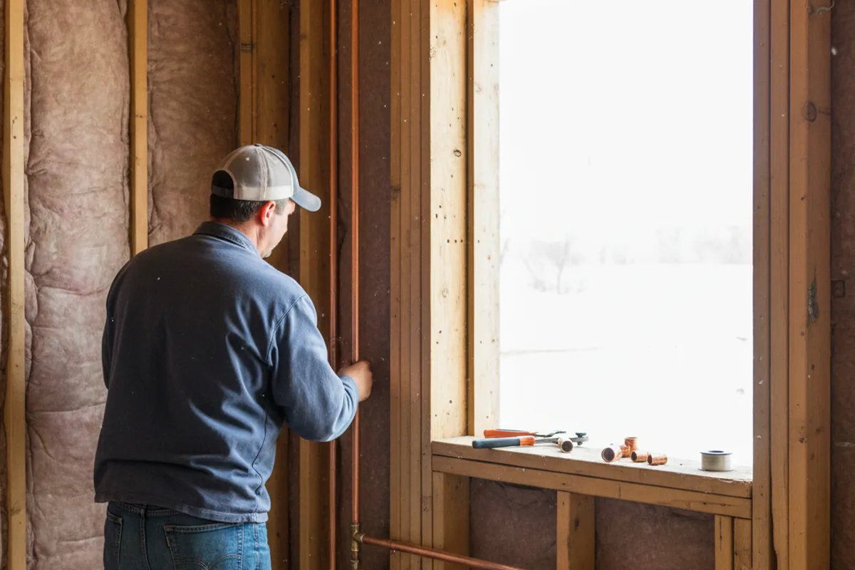 Licensed plumber running new copper supply lines in a Cedar Hill home